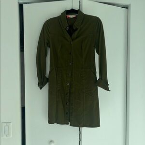 Olive Green Button-Up Dress